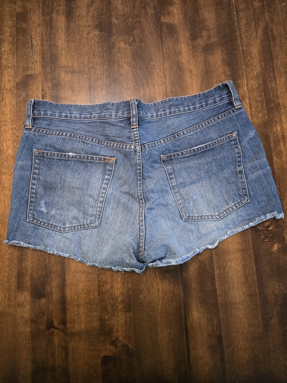 J. Crew Short Distressed Blue Denim Cutoff Shorts - Picture 3 of 3